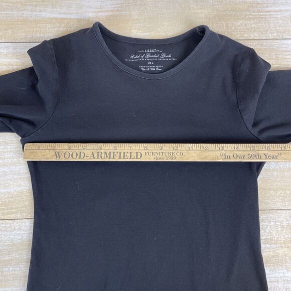 LOGG Shirt Womens Large Black Scoop Neck Long Sleeve Casual Stretch - Picture 5 of 7